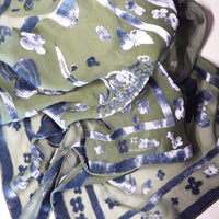 Hand-dyed scarf - Butterfly in sludgy olive
