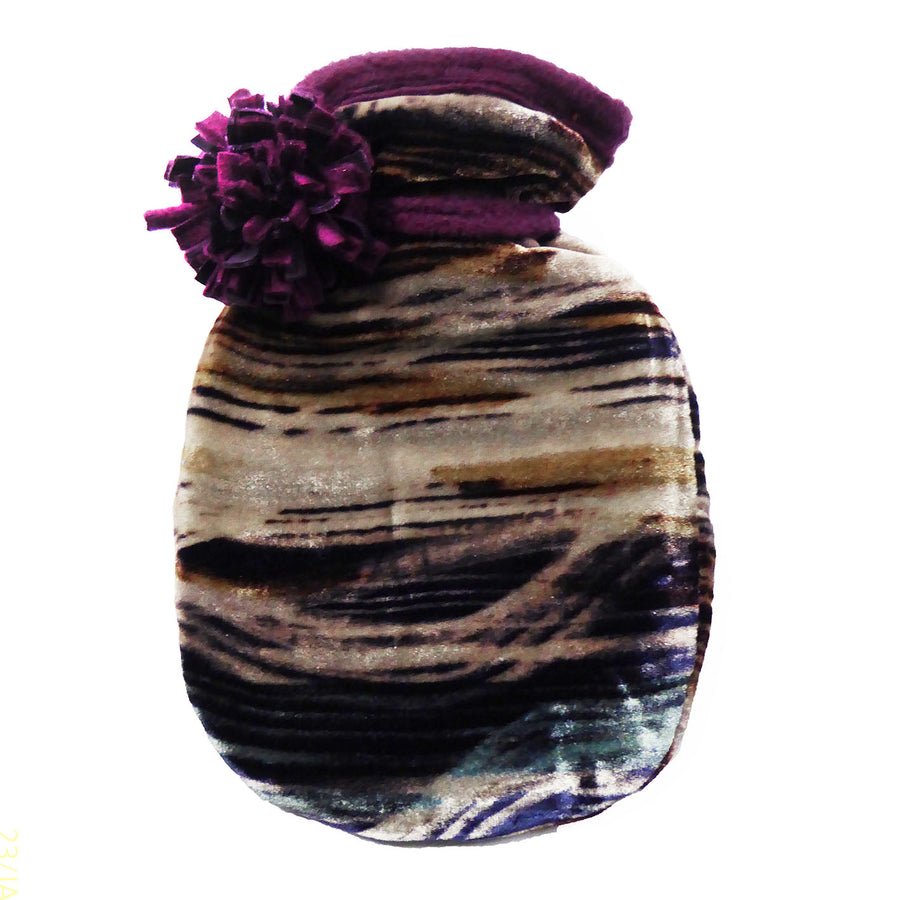 Mini Hand-painted velvet hottie -Stripey