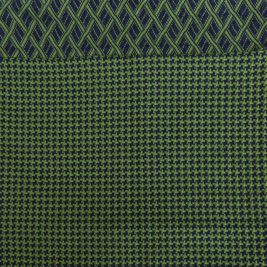 Organic Jacquard cotton snood - Green Fenceknit