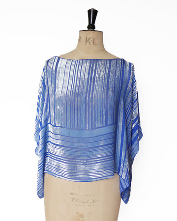 Hand-dyed Boat neck top -Cornflower blue