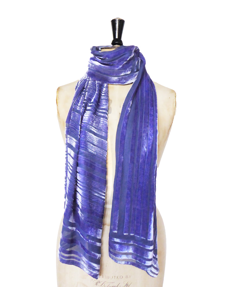 Hand-dyed wrap - Stripey -Blues