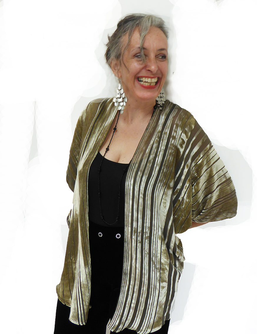 Hand-dyed Floaty jacket - Old gold