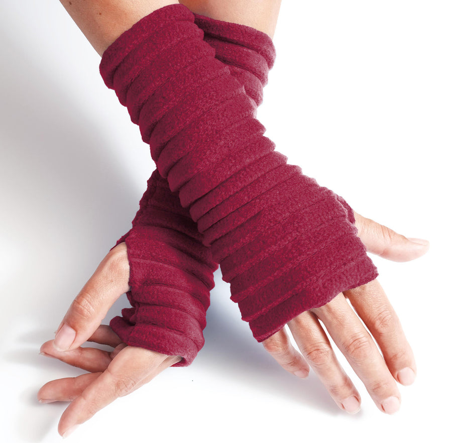 Wristees® Fingerless Gloves - Berry red