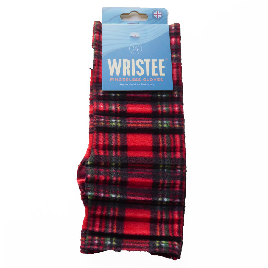 Wristees® Fingerless Gloves - Red Tartan