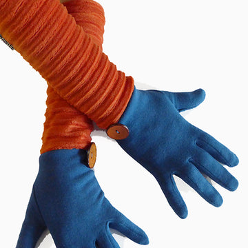 Wristee® long glove - Teal/rust - annafalcke.com