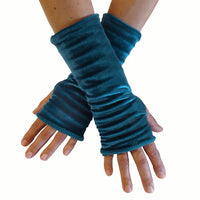 Velvet Wristees - Teal - annafalcke.com