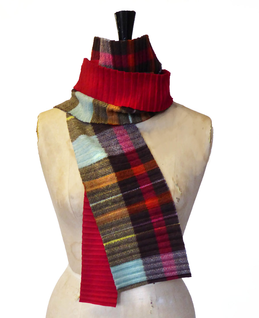 Zigzag scarf - Brown check.red